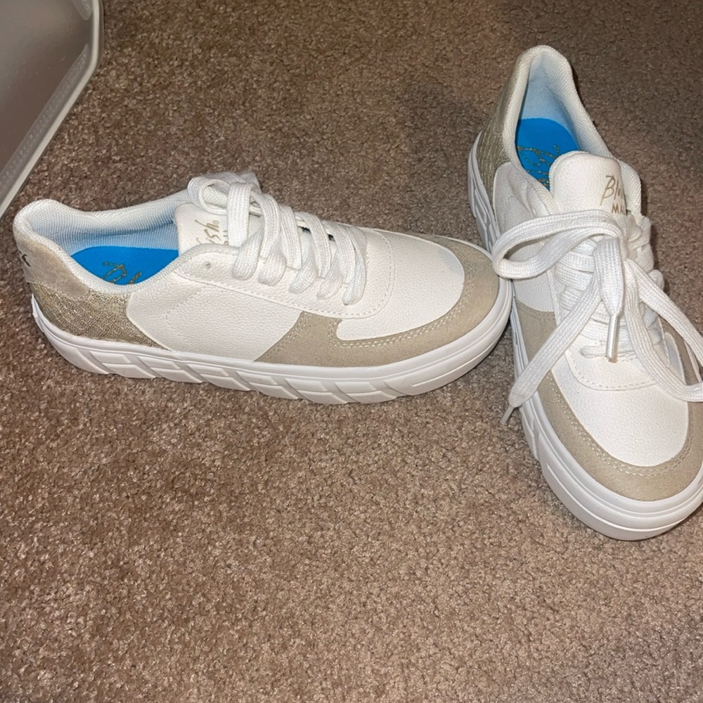 New Gold and White Blowfish Sneakers